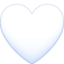 WHITE HEART emoji in Facebook's design style - Unicode 1F90D