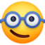 NERD FACE emoji in Facebook's design style - Unicode 1F913