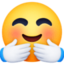 HUGGING FACE emoji in Facebook's design style - Unicode 1F917