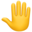 RAISED BACK OF HAND emoji in Facebook's design style - Unicode 1F91A