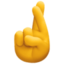 HAND WITH INDEX AND MIDDLE FINGERS CROSSED emoji in Facebook's design style - Unicode 1F91E