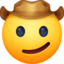 FACE WITH COWBOY HAT emoji in Facebook's design style - Unicode 1F920