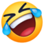 ROLLING ON THE FLOOR LAUGHING emoji in Facebook's design style - Unicode 1F923