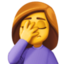 WOMAN FACEPALMING emoji in Facebook's design style - Unicode 1F926-200D-2640-FE0F