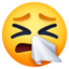 SNEEZING FACE emoji in Facebook's design style - Unicode 1F927