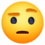 FACE WITH ONE EYEBROW RAISED emoji in Facebook's design style - Unicode 1F928