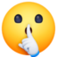 FACE WITH FINGER COVERING CLOSED LIPS emoji in Facebook's design style - Unicode 1F92B