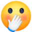 SMILING FACE WITH SMILING EYES AND HAND COVERING MOUTH emoji in Facebook's design style - Unicode 1F92D