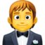 PERSON IN TUXEDO emoji in Facebook's design style - Unicode 1F935