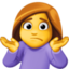 WOMAN SHRUGGING emoji in Facebook's design style - Unicode 1F937-200D-2640-FE0F