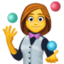 WOMAN JUGGLING emoji in Facebook's design style - Unicode 1F939-200D-2640-FE0F