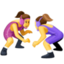 WOMEN WRESTLING emoji in Facebook's design style - Unicode 1F93C-200D-2640-FE0F