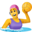 WOMAN PLAYING WATER POLO emoji in Facebook's design style - Unicode 1F93D-200D-2640-FE0F