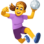 WOMAN PLAYING HANDBALL emoji in Facebook's design style - Unicode 1F93E-200D-2640-FE0F