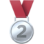 SECOND PLACE MEDAL emoji in Facebook's design style - Unicode 1F948