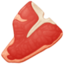 CUT OF MEAT emoji in Facebook's design style - Unicode 1F969