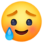 SMILING FACE WITH TEAR emoji in Facebook's design style - Unicode 1F972