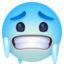 FREEZING FACE emoji in Facebook's design style - Unicode 1F976