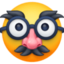 DISGUISED FACE emoji in Facebook's design style - Unicode 1F978