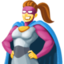 WOMAN SUPERHERO emoji in Facebook's design style - Unicode 1F9B8-200D-2640-FE0F