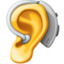 EAR WITH HEARING AID emoji in Facebook's design style - Unicode 1F9BB