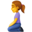 WOMAN KNEELING emoji in Facebook's design style - Unicode 1F9CE-200D-2640-FE0F