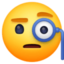 FACE WITH MONOCLE emoji in Facebook's design style - Unicode 1F9D0