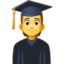 STUDENT emoji in Facebook's design style - Unicode 1F9D1-200D-1F393