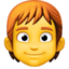 PERSON: RED HAIR emoji in Facebook's design style - Unicode 1F9D1-200D-1F9B0