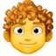 PERSON: CURLY HAIR emoji in Facebook's design style - Unicode 1F9D1-200D-1F9B1