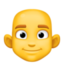 PERSON: BALD emoji in Facebook's design style - Unicode 1F9D1-200D-1F9B2