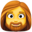 WOMAN: BEARD emoji in Facebook's design style - Unicode 1F9D4-200D-2640-FE0F