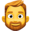 MAN: BEARD emoji in Facebook's design style - Unicode 1F9D4-200D-2642-FE0F