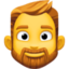 BEARDED PERSON emoji in Facebook's design style - Unicode 1F9D4