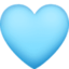 LIGHT BLUE HEART emoji in Facebook's design style - Unicode 1FA75