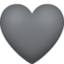 GREY HEART emoji in Facebook's design style - Unicode 1FA76