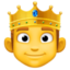 PERSON WITH CROWN emoji in Facebook's design style - Unicode 1FAC5