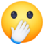 FACE WITH OPEN EYES AND HAND OVER MOUTH emoji in Facebook's design style - Unicode 1FAE2