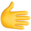 RIGHTWARDS HAND emoji in Facebook's design style - Unicode 1FAF1