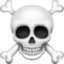 SKULL AND CROSSBONES emoji in Facebook's design style - Unicode 2620-FE0F