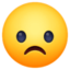 FROWNING FACE emoji in Facebook's design style - Unicode 2639-FE0F