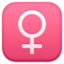 FEMALE SIGN emoji in Facebook's design style - Unicode 2640-FE0F