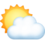 SUN BEHIND CLOUD emoji in Facebook's design style - Unicode 26C5