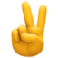 VICTORY HAND emoji in Facebook's design style - Unicode 270C-FE0F