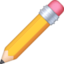 PENCIL emoji in Facebook's design style - Unicode 270F-FE0F