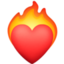 HEART ON FIRE emoji in Facebook's design style - Unicode 2764-FE0F-200D-1F525