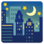 NIGHT WITH STARS emoji in Google's design style - Unicode 1F303