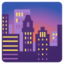 CITYSCAPE AT DUSK emoji in Google's design style - Unicode 1F306