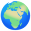 EARTH GLOBE EUROPE-AFRICA emoji in Google's design style - Unicode 1F30D