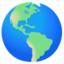 EARTH GLOBE AMERICAS emoji in Google's design style - Unicode 1F30E